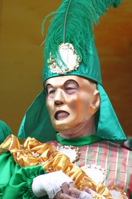 man in green hat