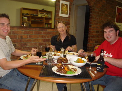 Andy, Gill & Matthew enjoy roast beef at my flat.JPG