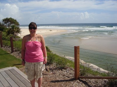 me at the beach in front of the cabin.JPG