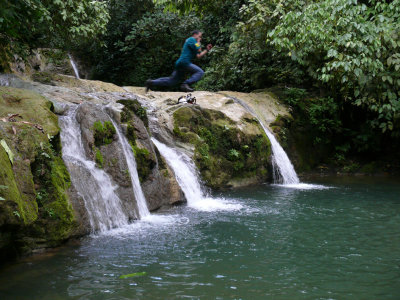 Jose Gilbert Leaps Water Fall