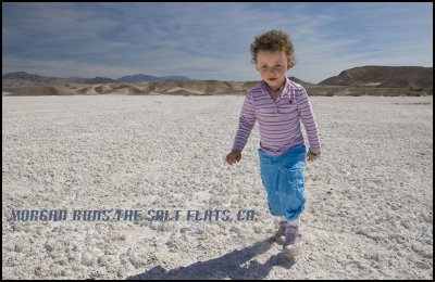 Morgan on the eastern California salt flats.