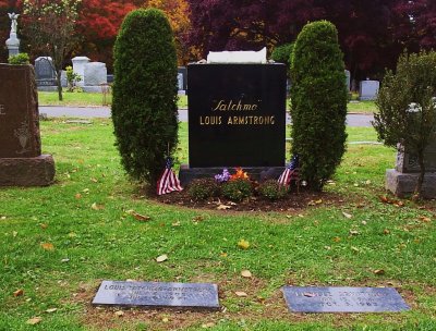 Louis Armstrong, 1900-1971, Permanent resident of Flushing Cemetery in Queens