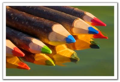 Pencils On Glass