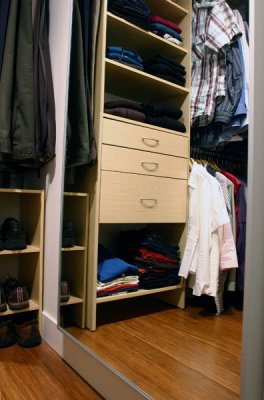 walk-in closet (new floor, new closet organizer)