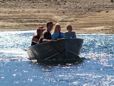 Hiker Ferry on Lake Edison