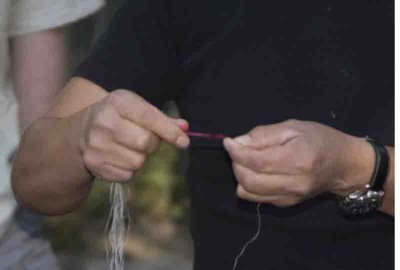 Needle and Thread and natural dye