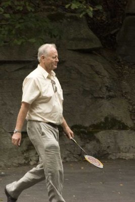 Tourist exercising