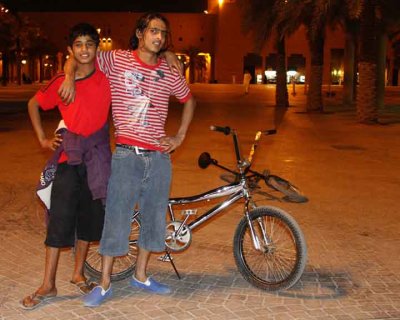 Cyclists on the plaza of beheading