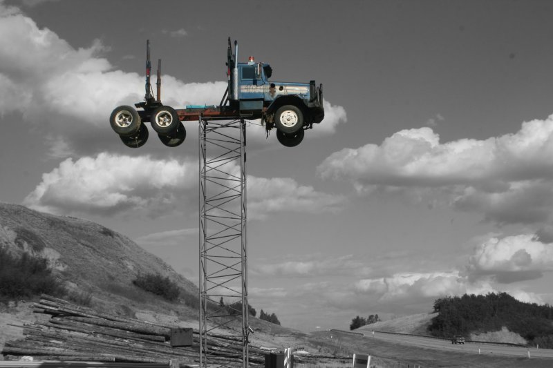 Truck in air