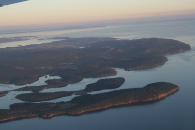 Flying east over Vancouver Island