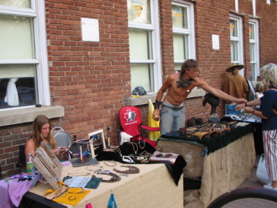 Artists selling their wares during The Fringe