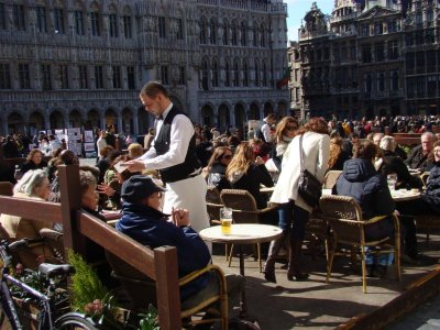 Outdoor dining on a cool day in Brussels