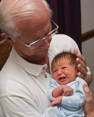 Five Days Old  - With Grandad