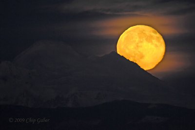 Moonrise over Mt. Baker