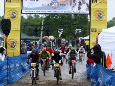 They are off! Race started at 12 noon Saturday. Ended at 10 a.m. Sunday. Called short due to terrible, rainy weather.