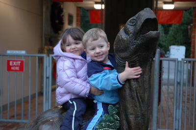 Jack & Nya riding the turtle