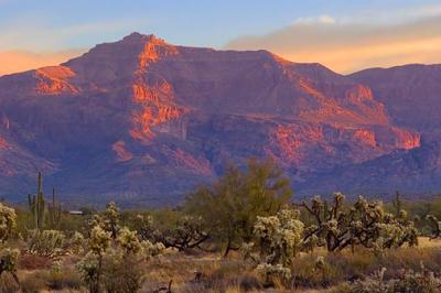 Superstition Mountain In Sunrise