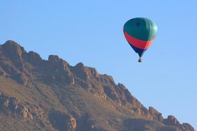 Hot Air Balloon Above A Mountain 20071123