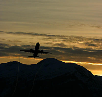 Alaska Airlines in the morning