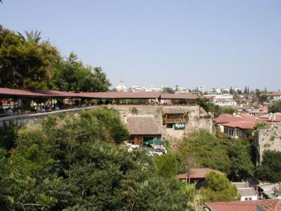 Cafes over castel walls