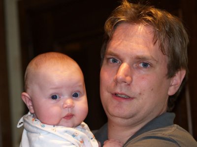 15 weken, met papa Koen