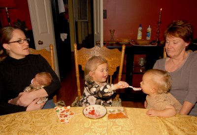 Sophie Sharing Red Velvet Cheesecake With Annabelle