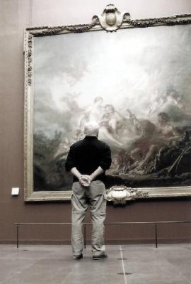 Art Lover At The  Louvre