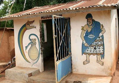 Voodoo. Temple of Dan the serpent god near Abomey.