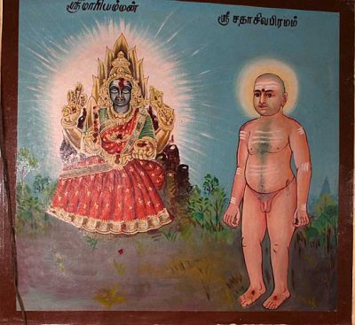 Wall painting at Punnai Nallur Mariamman temple near Thanjavur, Tamil Nadu. http://www.blurb.com/books/3782738
