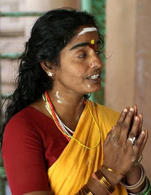 Devotee at Punnai Nallur Mariamman temple near Thanjavur, Tamil Nadu. http://www.blurb.com/books/3782738