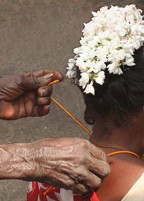 A young widow has to give up all attributes of a married woman, India.