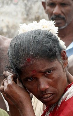 A young widow has to give up all attributes of a married woman, India.