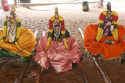 Gods from Sri Ranganatha temple in Srirangam, Tamil Nadu.