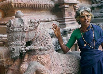 At Brihadisvara temple in Tanjore, Tamil Nadu.