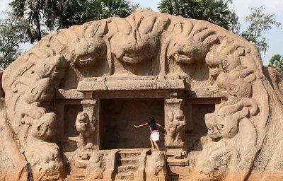 Tiger Cave in Mamallapuram, Tamil Nadu.