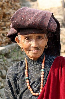 Lady in Ghale Gaun, Nepal.