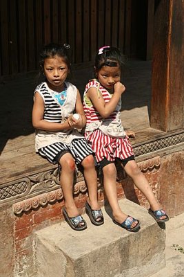 Little girls in Bandipur, Nepal.