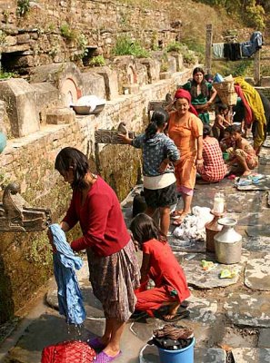 Public watering place in Bandipur, Nepal.