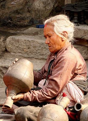 Potter in Bhaktapur, Nepal.