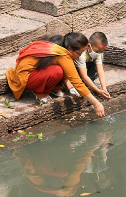 At holy Bagmati river Pashupatinath, Nepal.