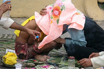 A religious ceremony at Pashupatinath, Nepal.