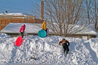 Children Enjoying Winter Fun