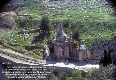 Absalom's Tomb in the Valley of Jehoshaphat - also called Valley of the Kidron for the brook that runs through it