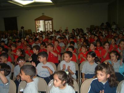 Palestinian Children Watching Presentation