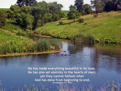 Iowa Pond on State Highway C-16 Near Cherokee, Iowa - With a Verse from Ecclesiastes 3:11