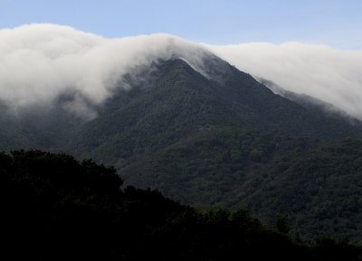 Rushing clouds over Mount Umunhum