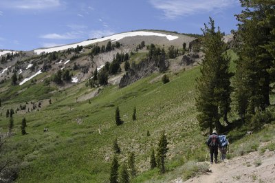 Hiking back along the Pacific Crest Trail
