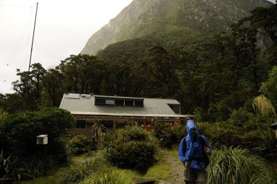 Leaving the Mintaro Hut with our rain gear