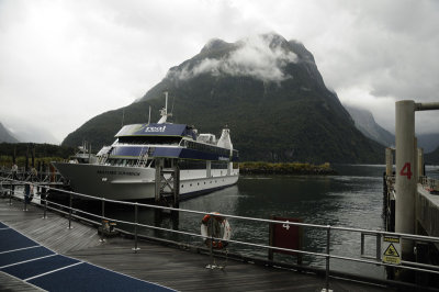 Our tour boat of the Milford Sound