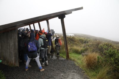 Starting the Tongariro Alpine Crossing at the Shelter